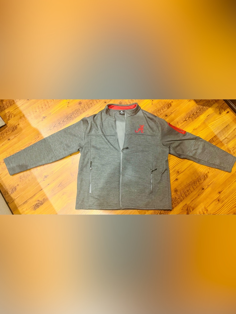 Colosseum Gray Performance Jacket with Red Trim
